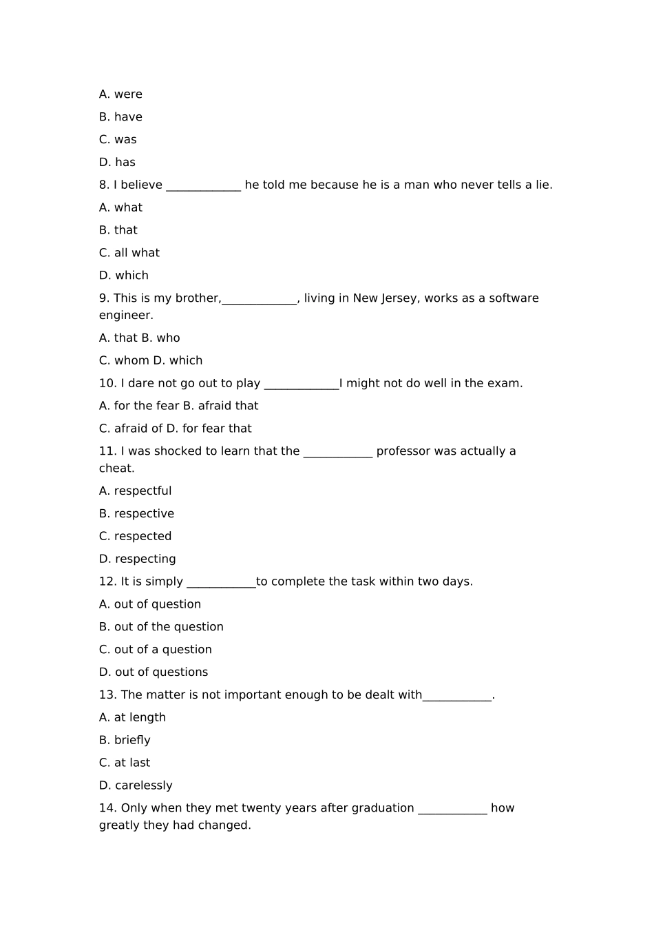 10月高等教育自学考试综合英语试题_第2页