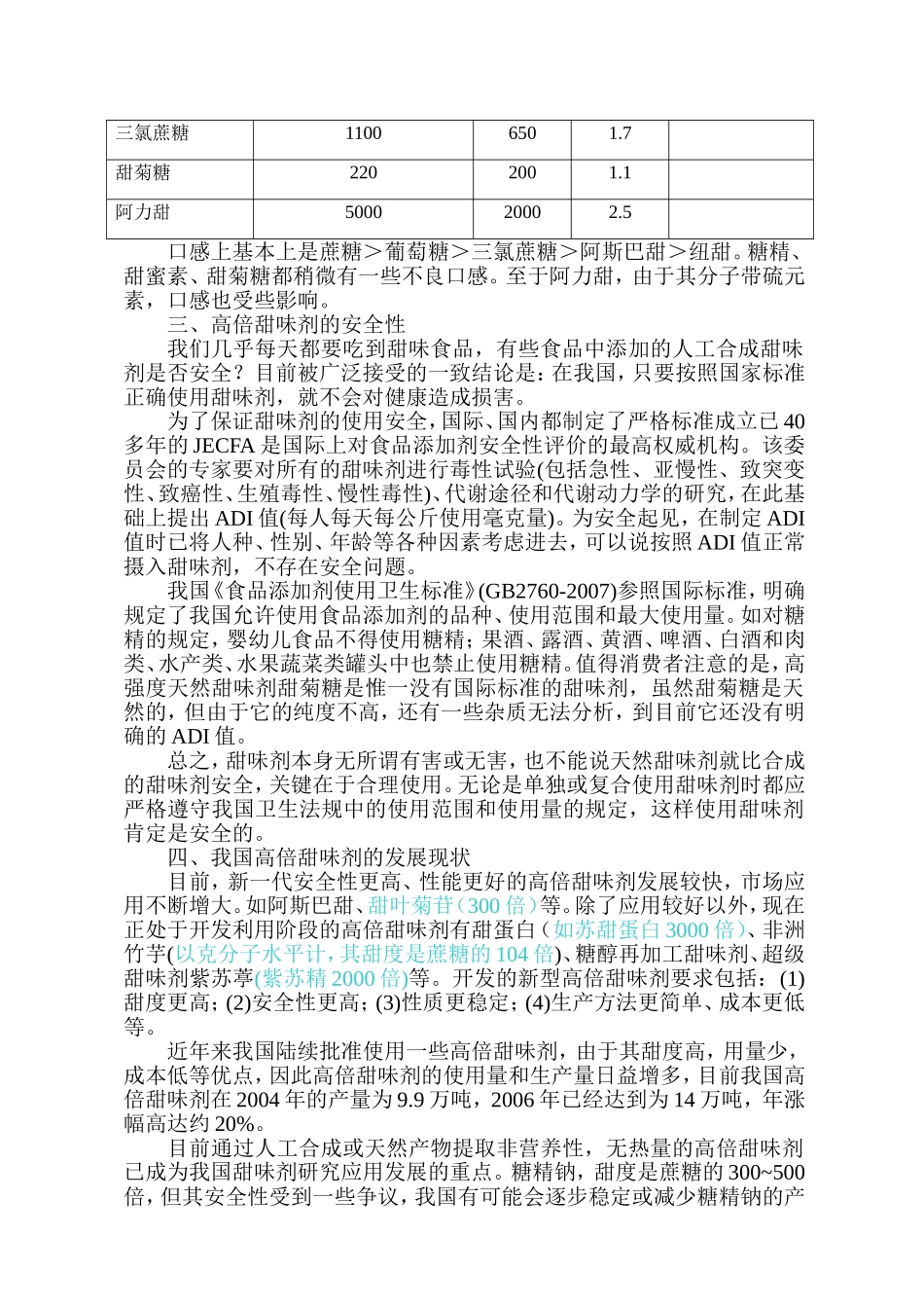 高倍甜味剂分类与发展现状_第2页