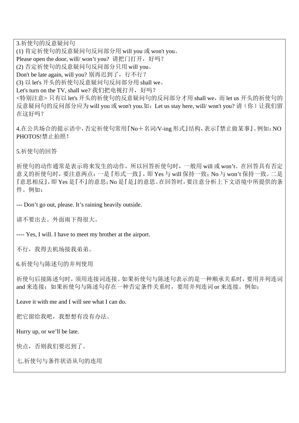 祈使句英语辅导讲义_第2页