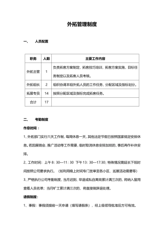 外拓管理制度