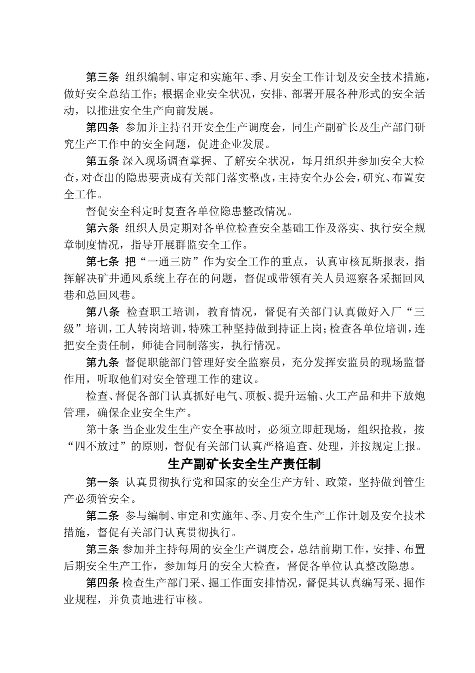 县煤业有限公司各级领导安全生产责任制_第2页