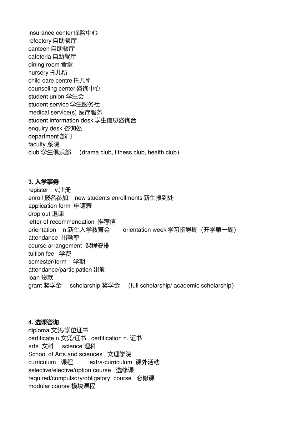 新生入学英语单词梳理汇总_第2页
