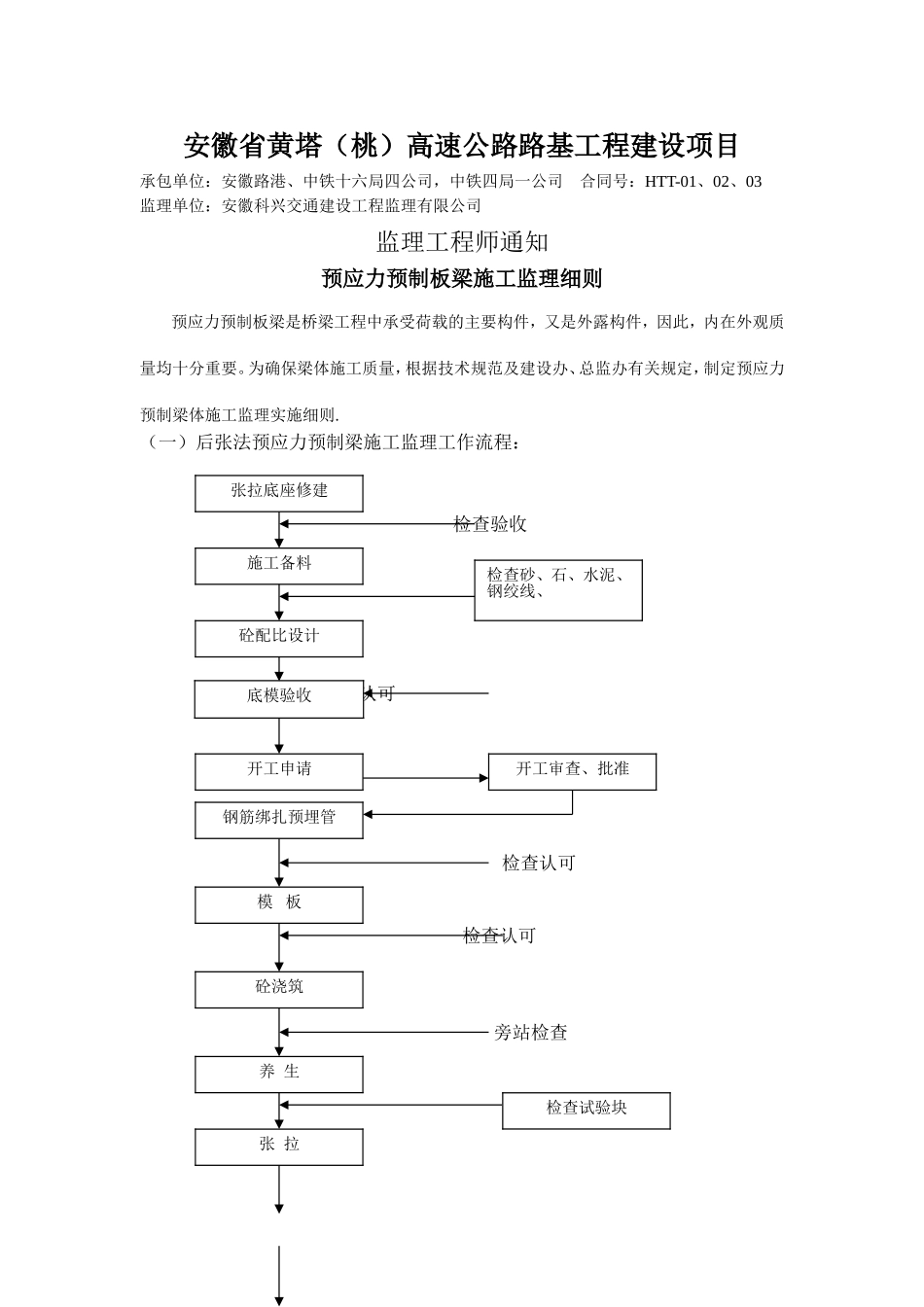 预应力预制板梁施工监理细则_第1页