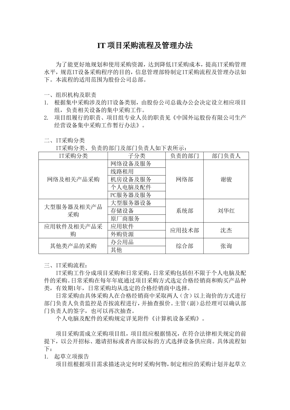 IT项目采购流程及管理办法_第1页