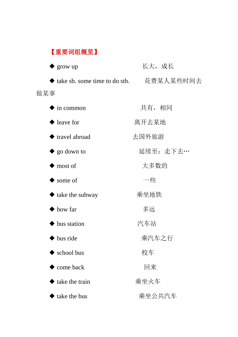 Unit4Howdoyougettoschool英语课程知识点梳理汇总_第2页