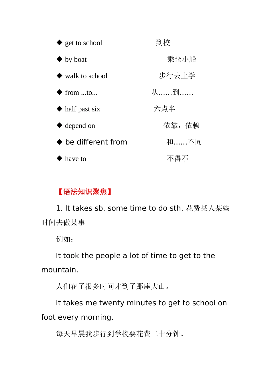 Unit4Howdoyougettoschool英语课程知识点梳理汇总_第3页