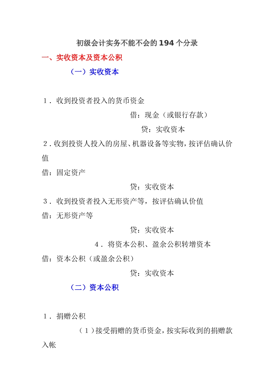 初级会计实务不能不会的194个分录_第1页
