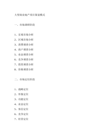 大型商业地产项目策划模式商业项目市场研究分析研究