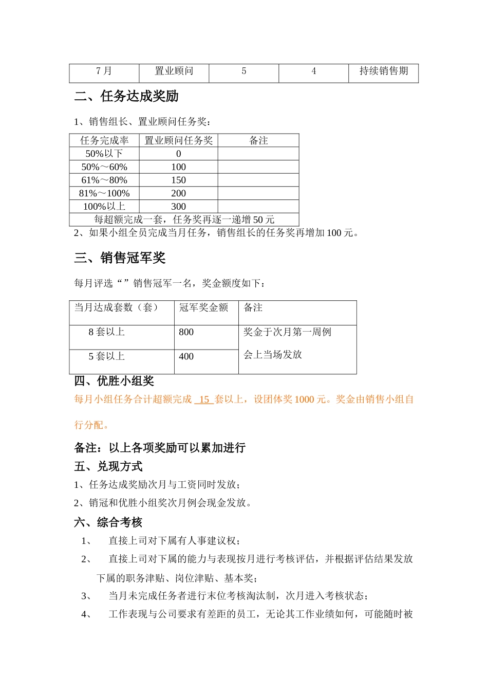 房地产销售任务及激励制度_第2页