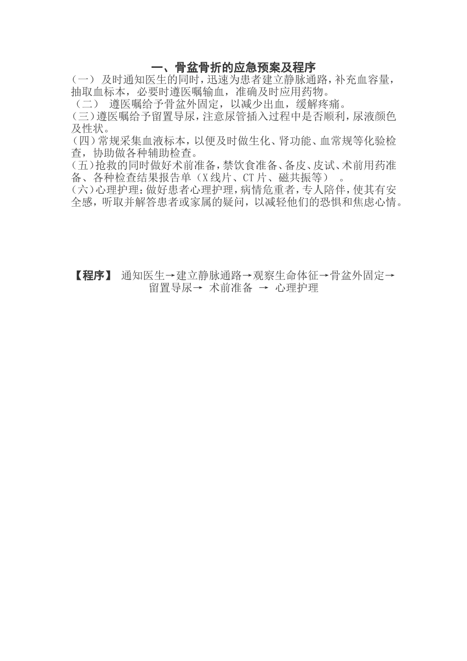 骨盆各类骨折的应急预案及程序_第1页