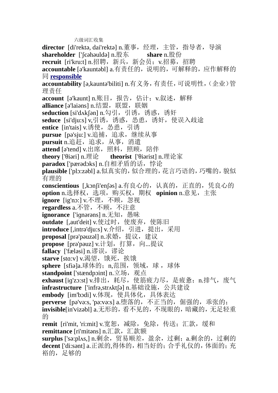 六级词汇收集汇总_第1页
