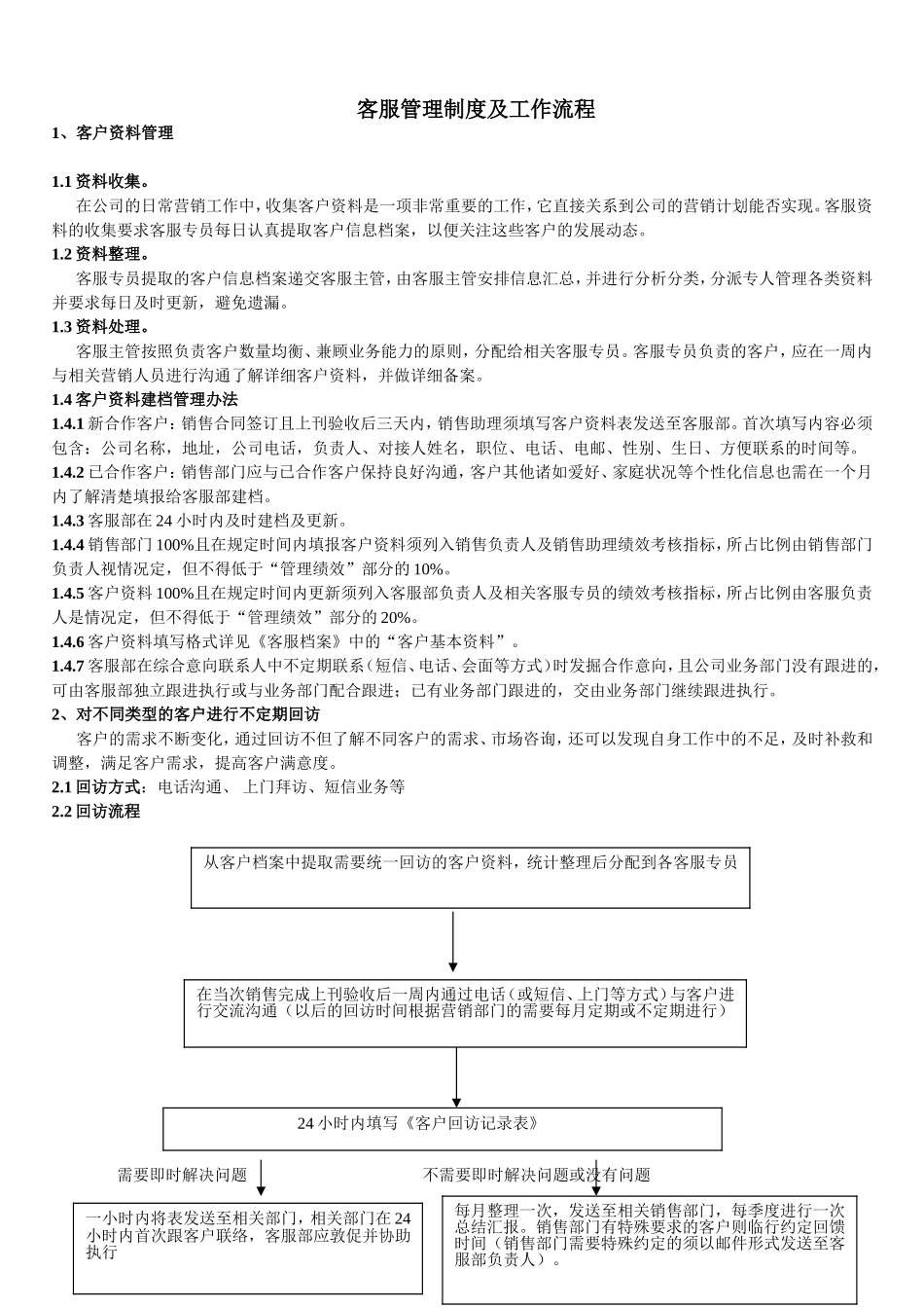 客服管理制度及工作流程_第1页