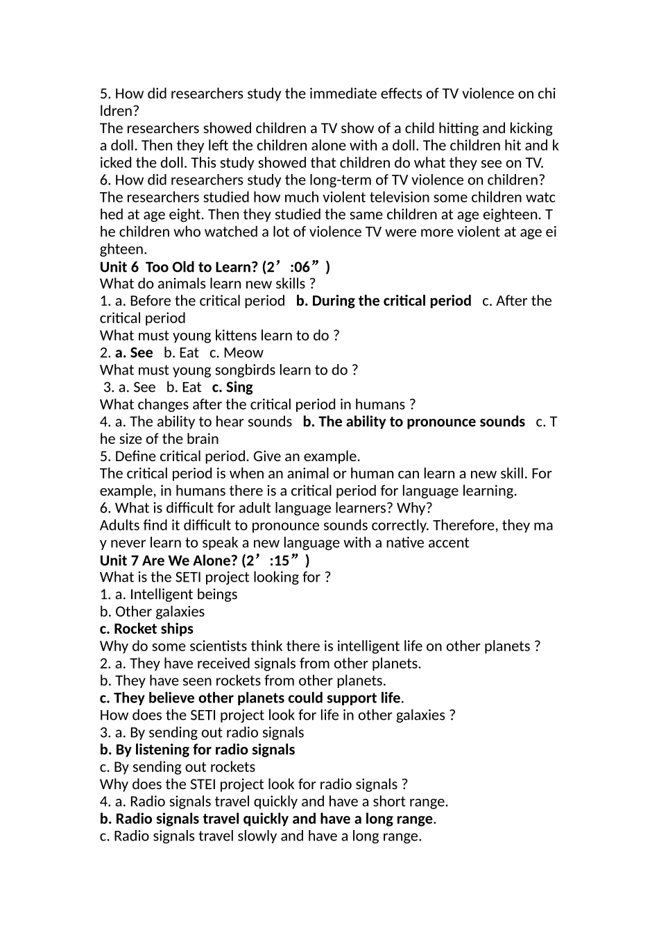 朗文英语听说教程 Unit 1  Happiness  知识点_第3页