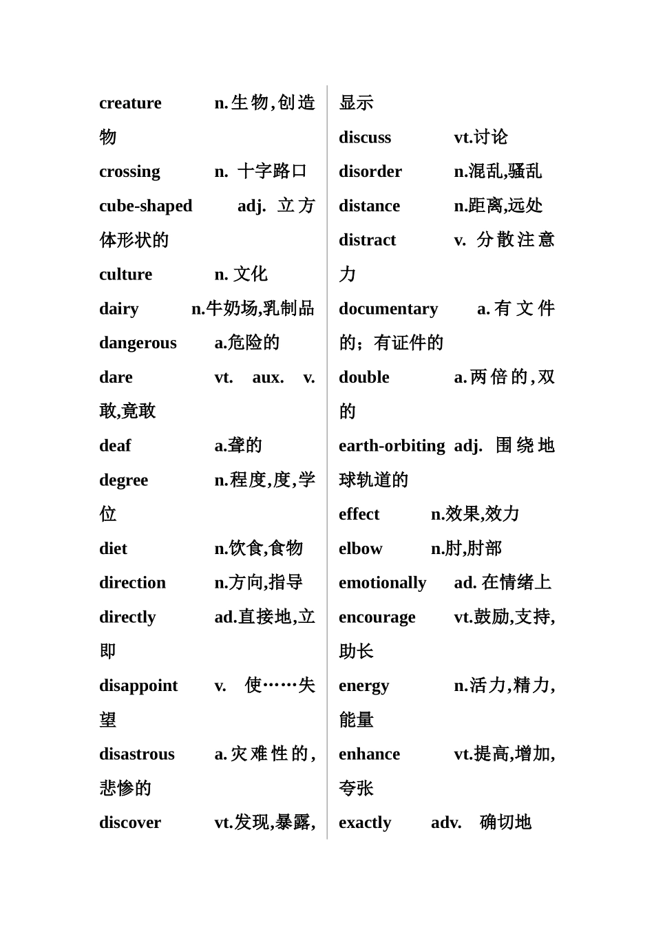 历年英语中考真题阅读完型核心单词_第3页