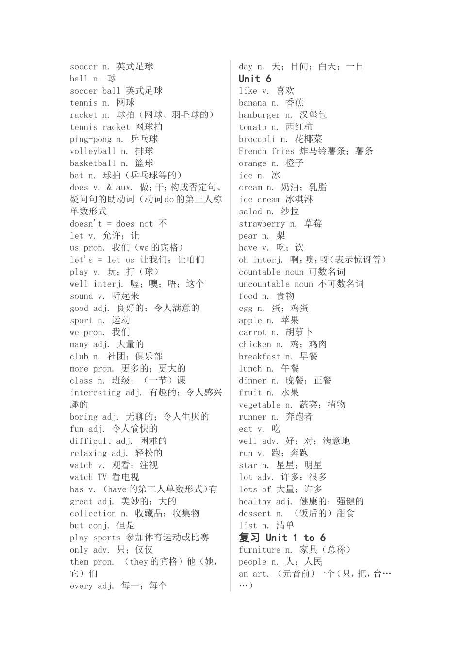 人教版七年级上册英语单词表梳理汇总_第3页