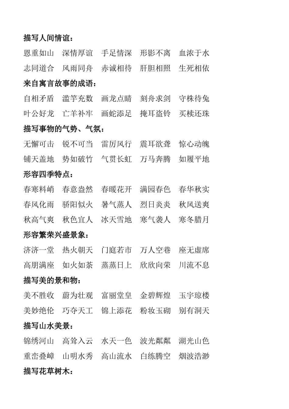 人教版小学语文成语归类梳理汇总_第2页
