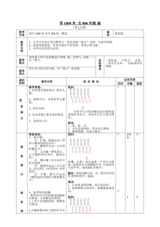 男1000米_女800米教案