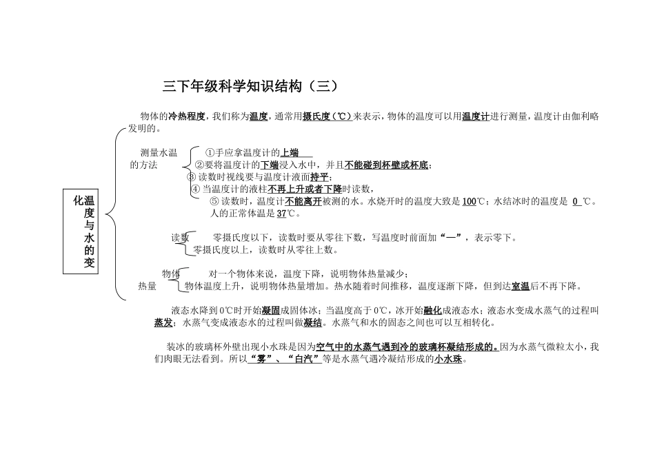 三下年级科学知识结构_第3页