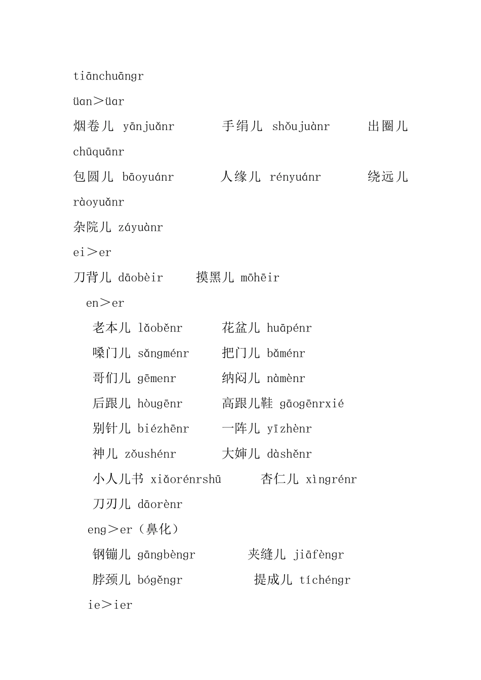 普通话水平测试常用儿化音词语表_第3页