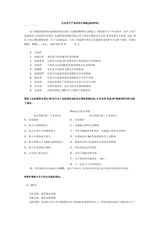 认识电子产品的防水等级JIS(IPX)知识点梳理汇总