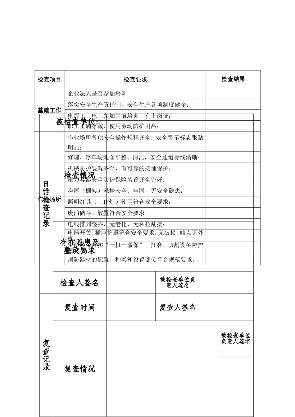 山区道路运输管理站汽车维修企业安全生产检查记录_第2页