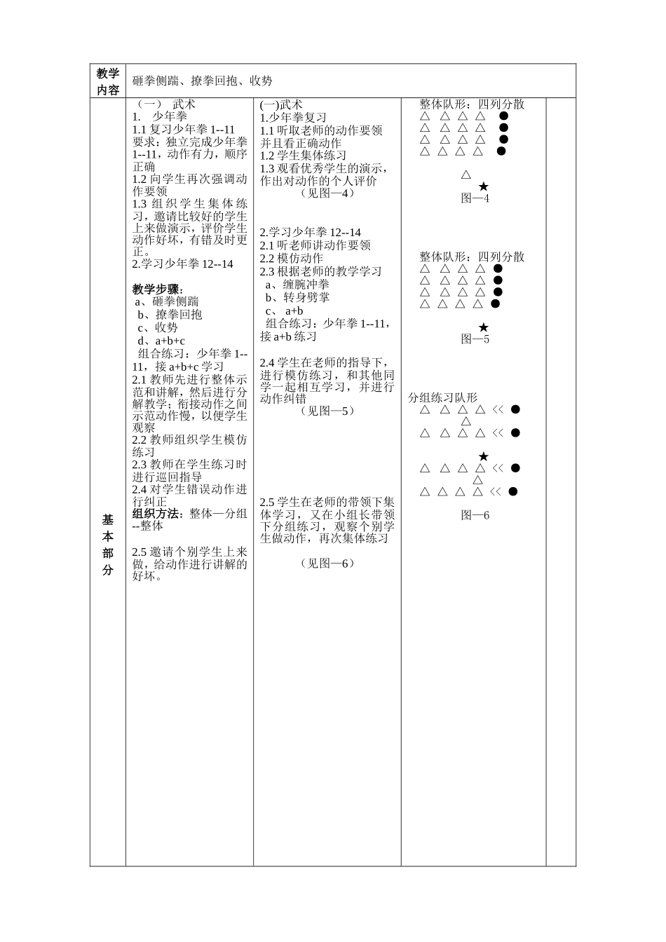 少年拳 体育课教学设计教案_第2页