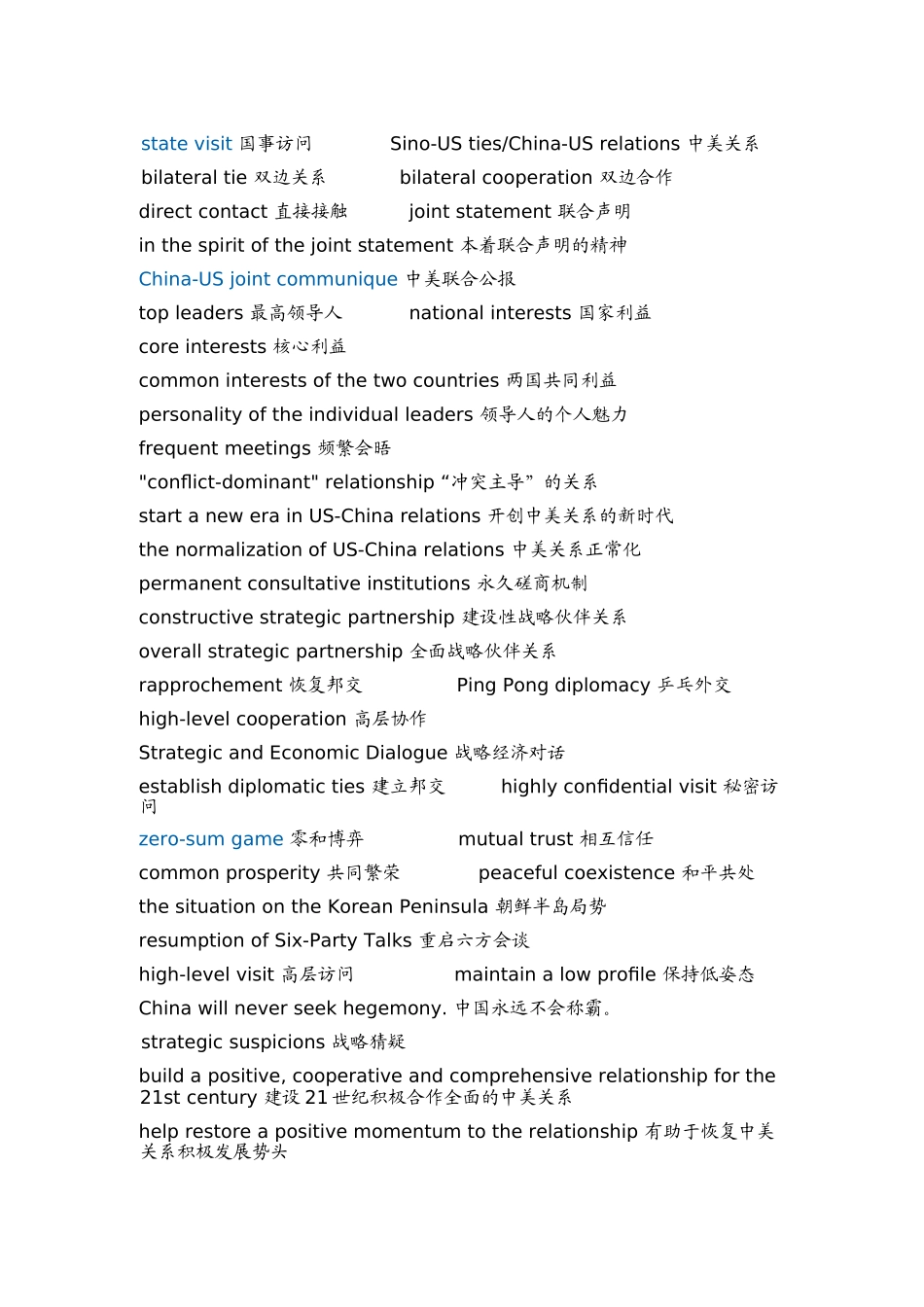 文化词汇中美文化交流专题词汇_第1页