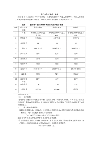 现行市价法评估二手车