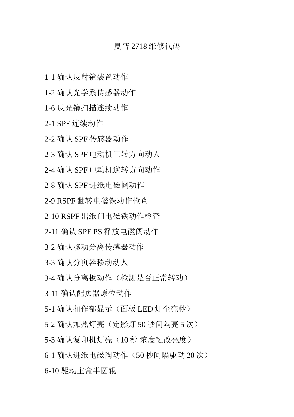 夏普2718维修代码_第1页