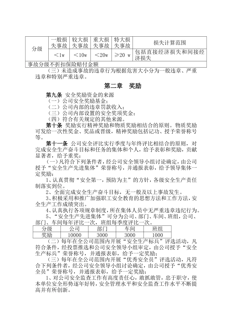 新材料有限公司安全奖惩制度办法_第3页