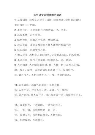 初中语文必须掌握的成语