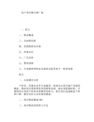 房产项目整合推广案