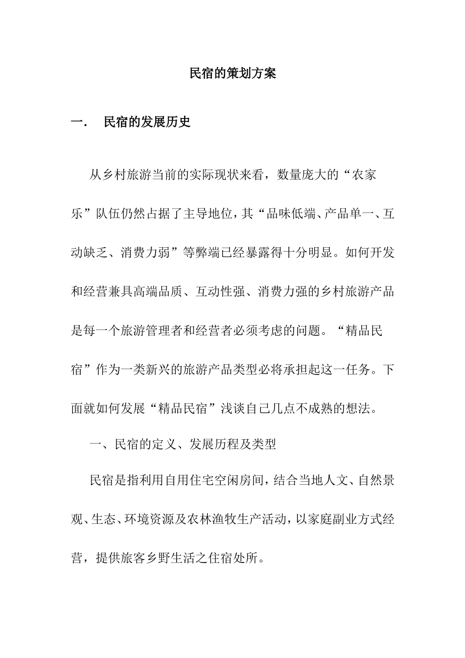 民宿的策划方案_第1页