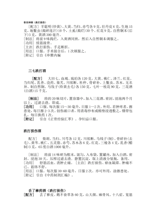 骨至神酒（跌打损伤）配方
