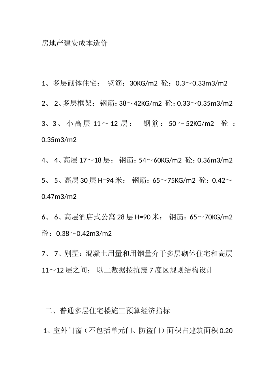 房地产建安成本造价方案_第1页