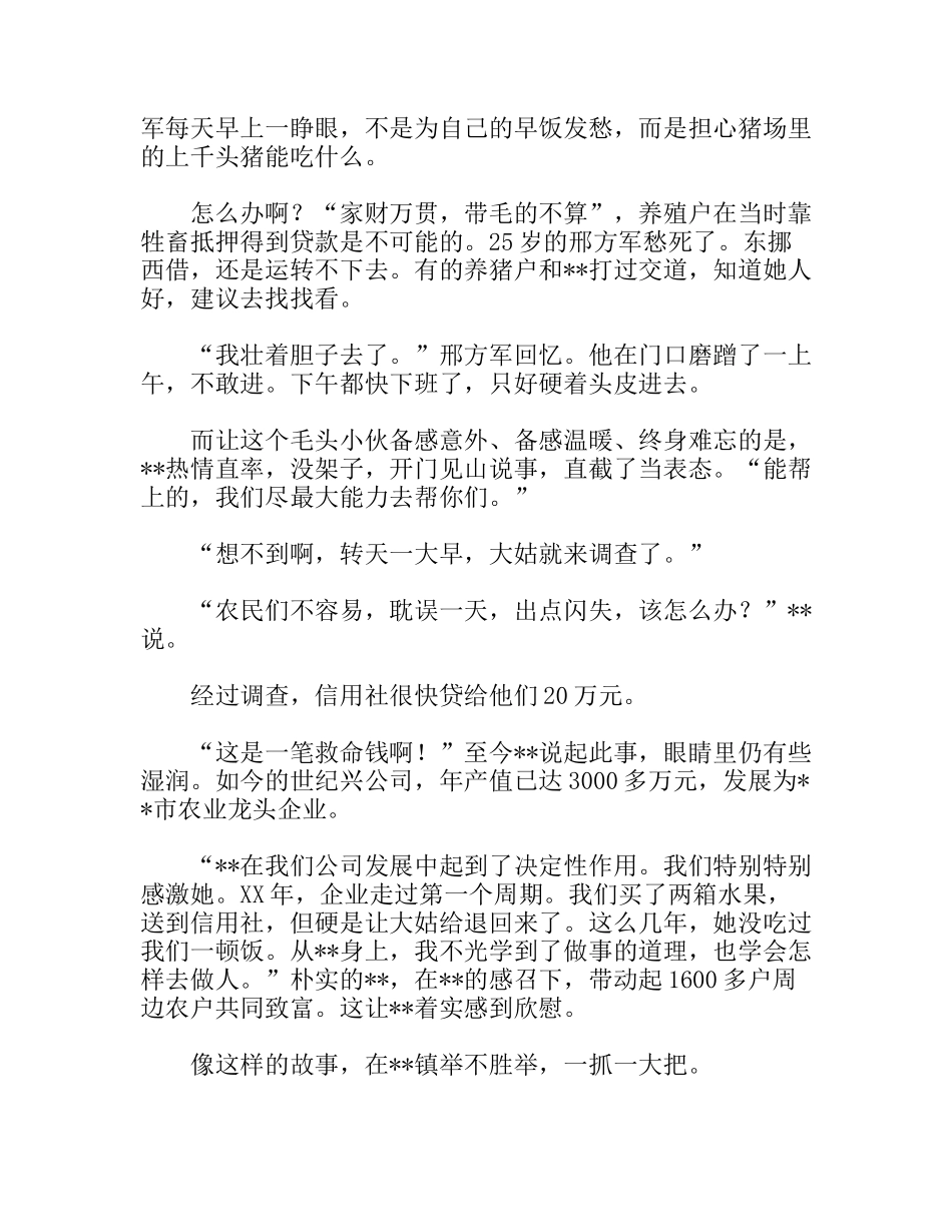 农村信用社主任先进事迹——农民致富的贴心人_第3页