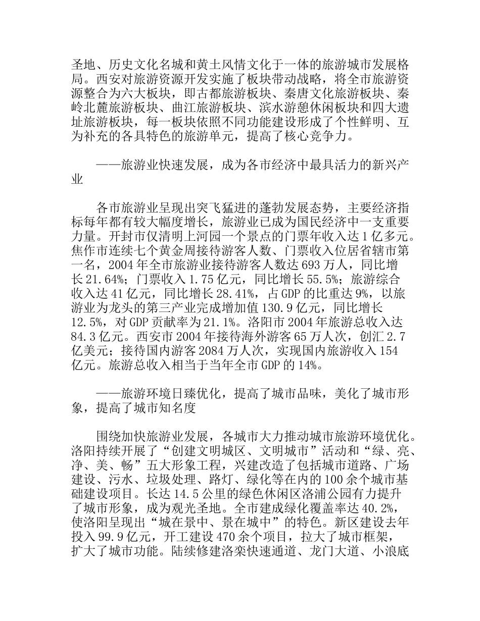 河南、陕西旅游产业发展考察报告_第2页