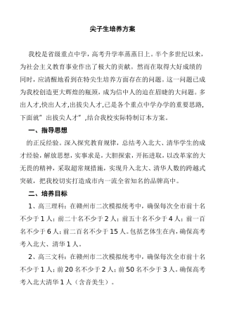尖子生培养方案