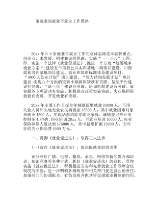 就业局就业再就业工作思路