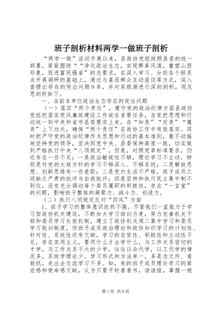 班子剖析材料两学一做班子剖析