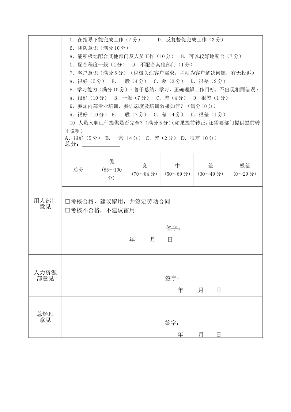 实习生实习期考核表_第2页