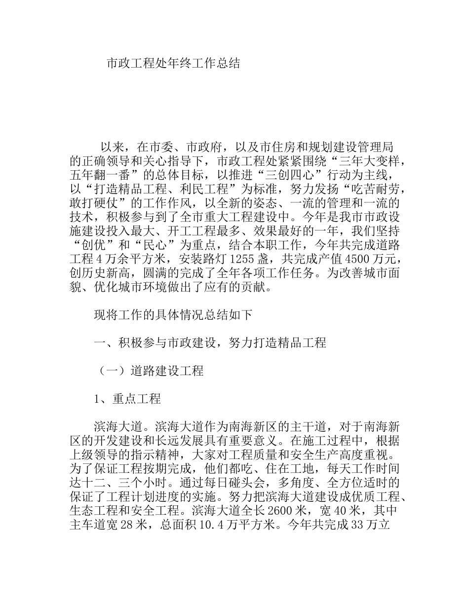 市政工程处年终工作总结_第1页