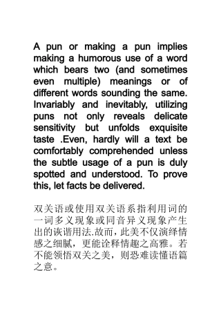 双关语知识点梳理汇总