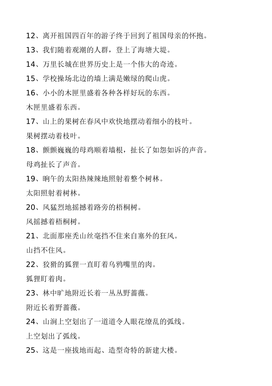 四年级缩句专项练习（附答案_第2页