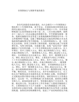 市预算执行与预算草案的报告