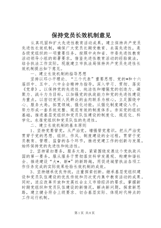 保持党员长效机制意见