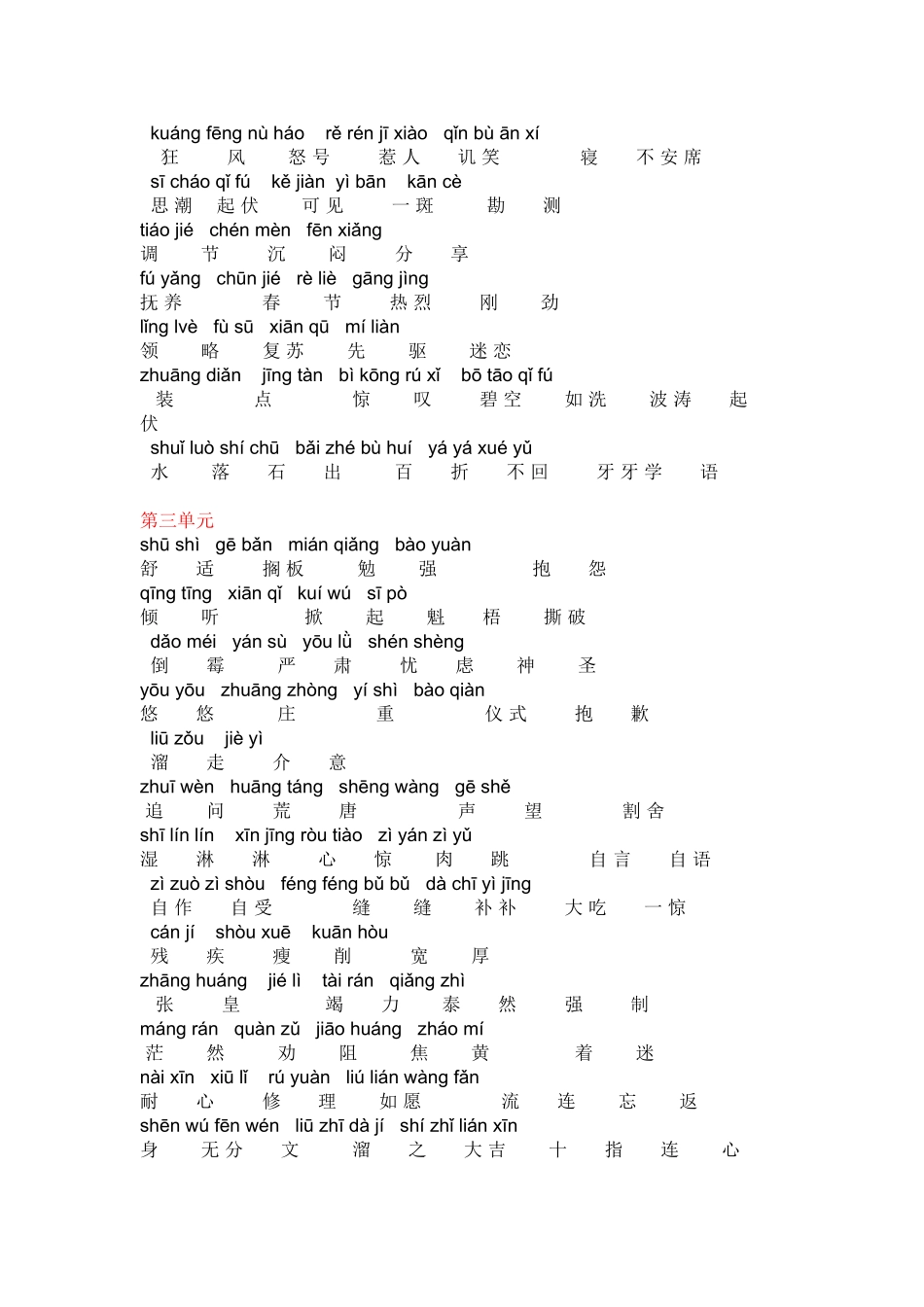 新课标小学六上语文的词语盘点（带拼音）_第2页