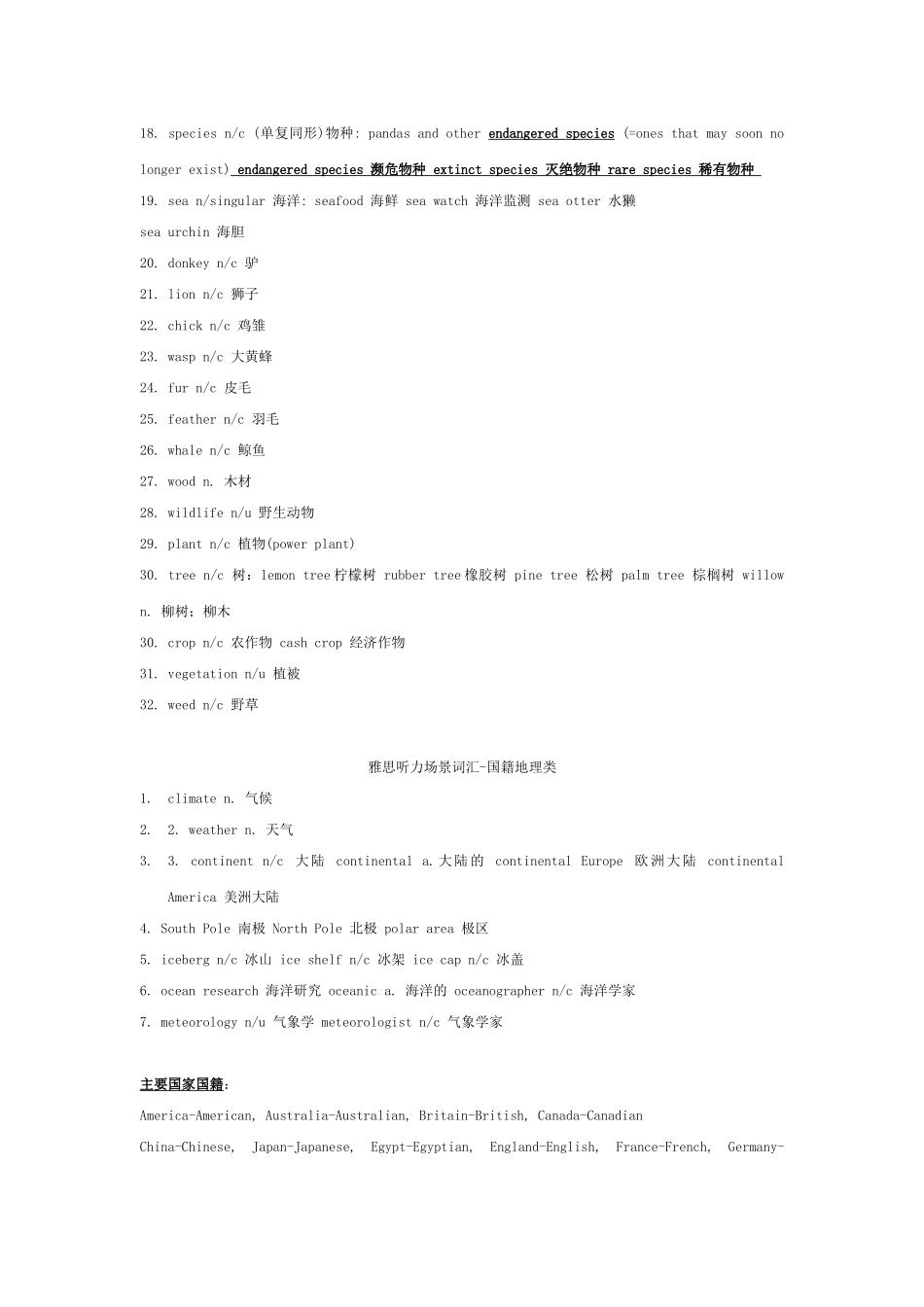 雅思听力场景词汇动植物_第2页