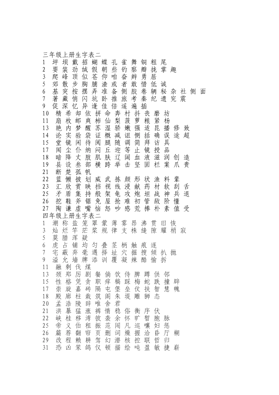 一年级上册生字表_第2页