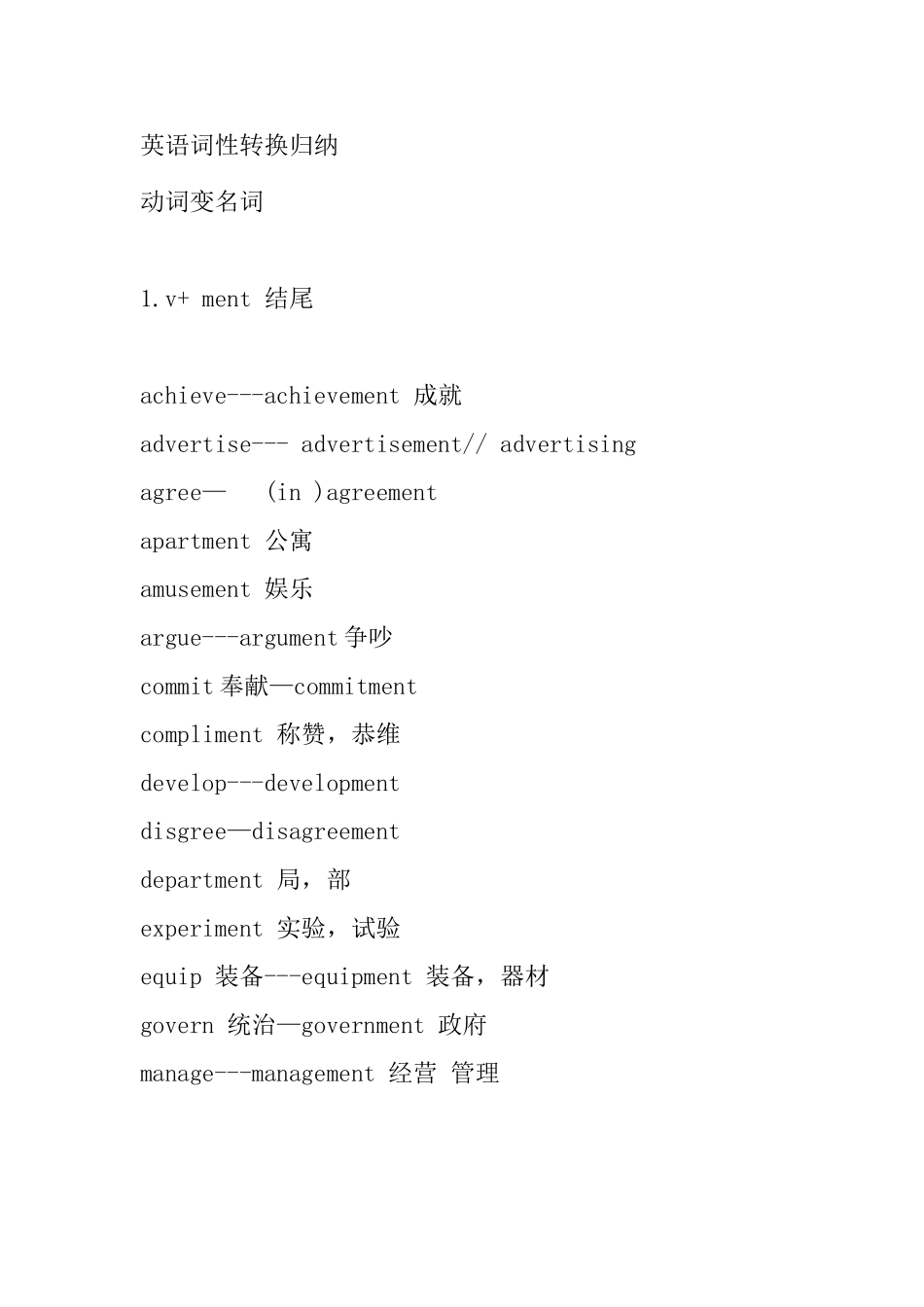 英语词性转换归纳_第1页